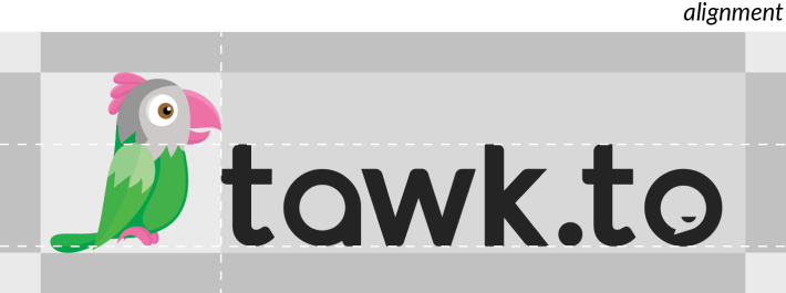 Diagrama de alinhamento da marca nominativa tawk.to