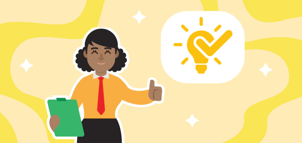 woman with clipboard representing insightfulness