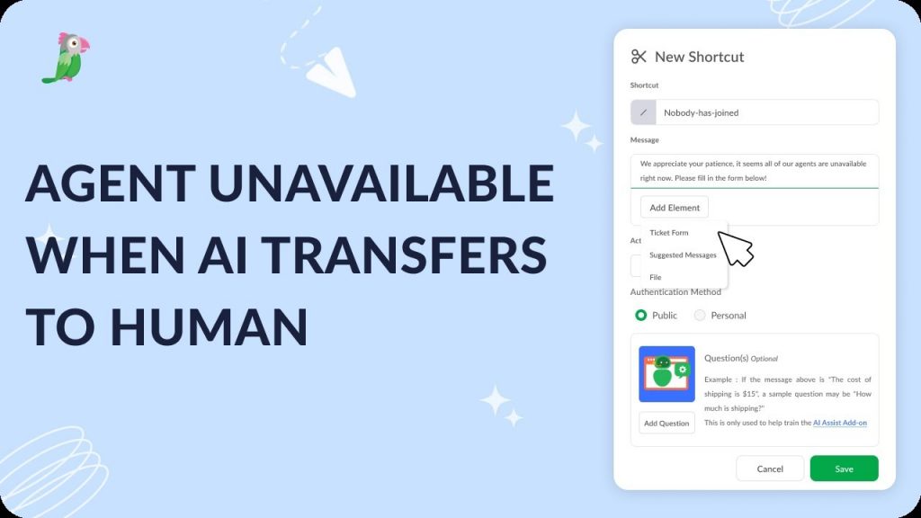 Agent unavailable when AI transfers to human