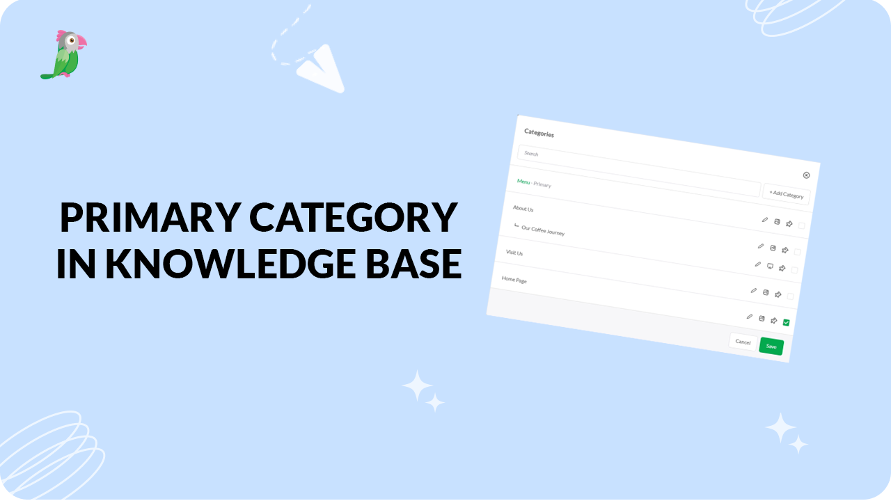 The purpose of the primary category in your knowledge base – tawk.to