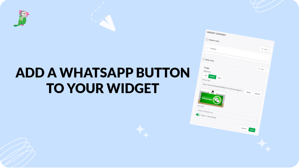 Add a clickable WhatsApp button to your widget